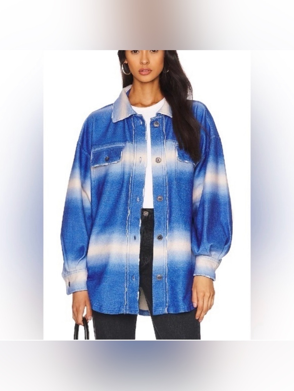 Free People Ruby Printed Shacket in Deep Deans Combo EUC